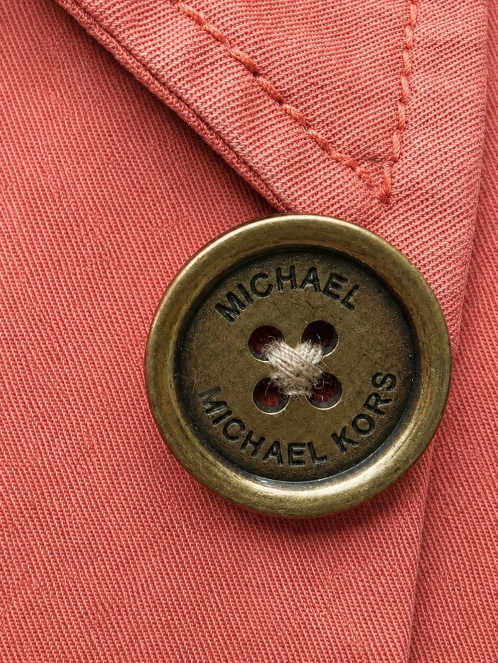 Michael Kors Short Double-Breasted Belted Trench Coat Vibrant Coral Orange XL - Picture 7 of 10